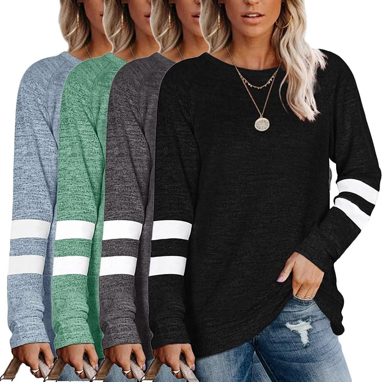 Women's Crewneck Sweatshirts Long Sleeve Sweaters Tunic Tops DailySale