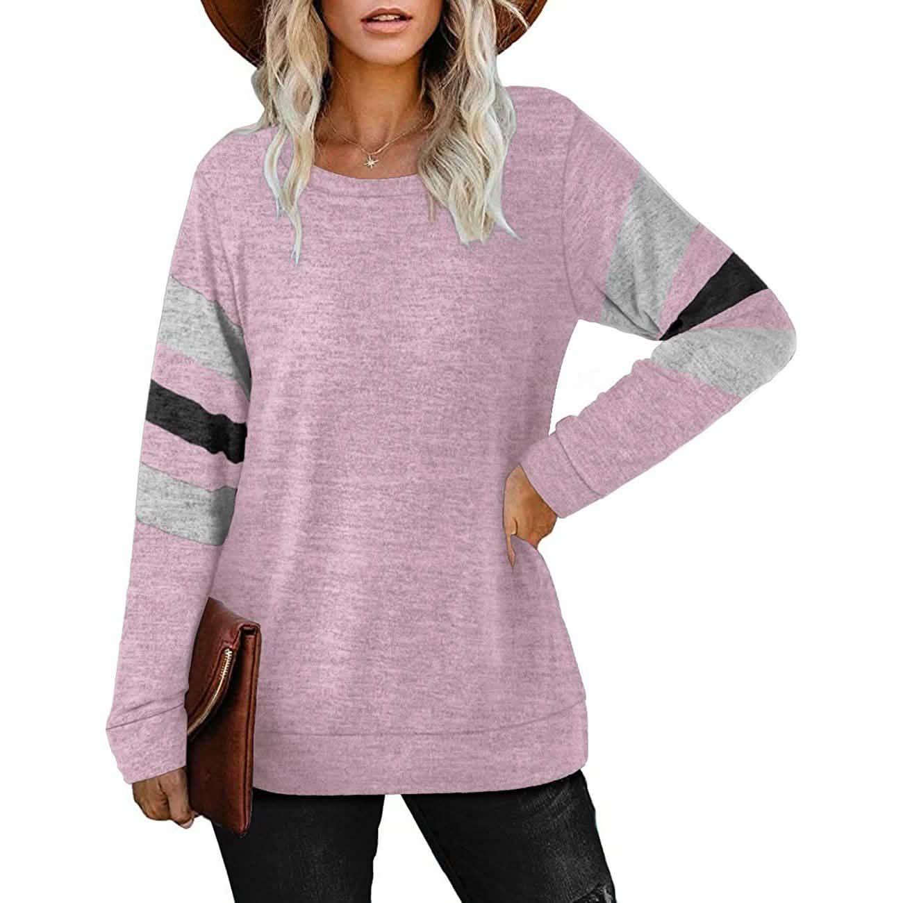 Women's Crewneck Sweatshirts Long Sleeve Sweaters Tunic Tops DailySale