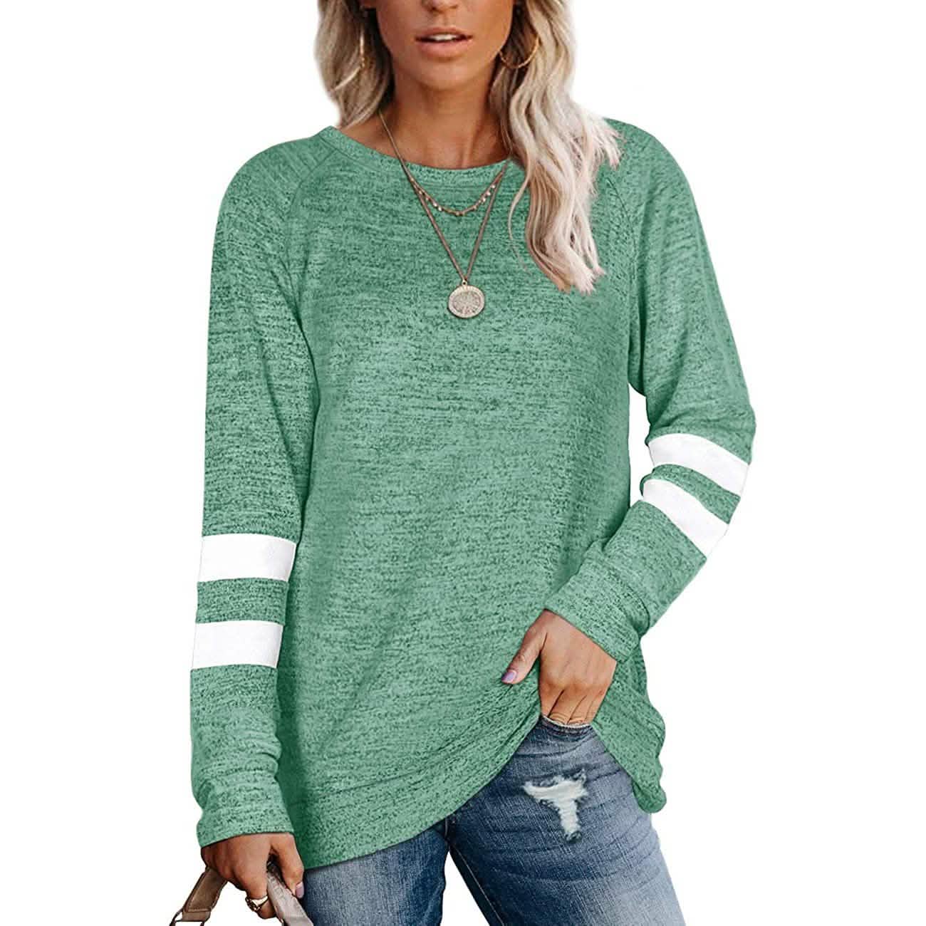 Women's Crewneck Sweatshirts Long Sleeve Sweaters Tunic Tops DailySale