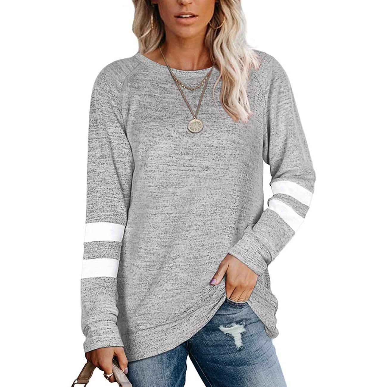 Women's Crewneck Sweatshirts Long Sleeve Sweaters Tunic Tops DailySale
