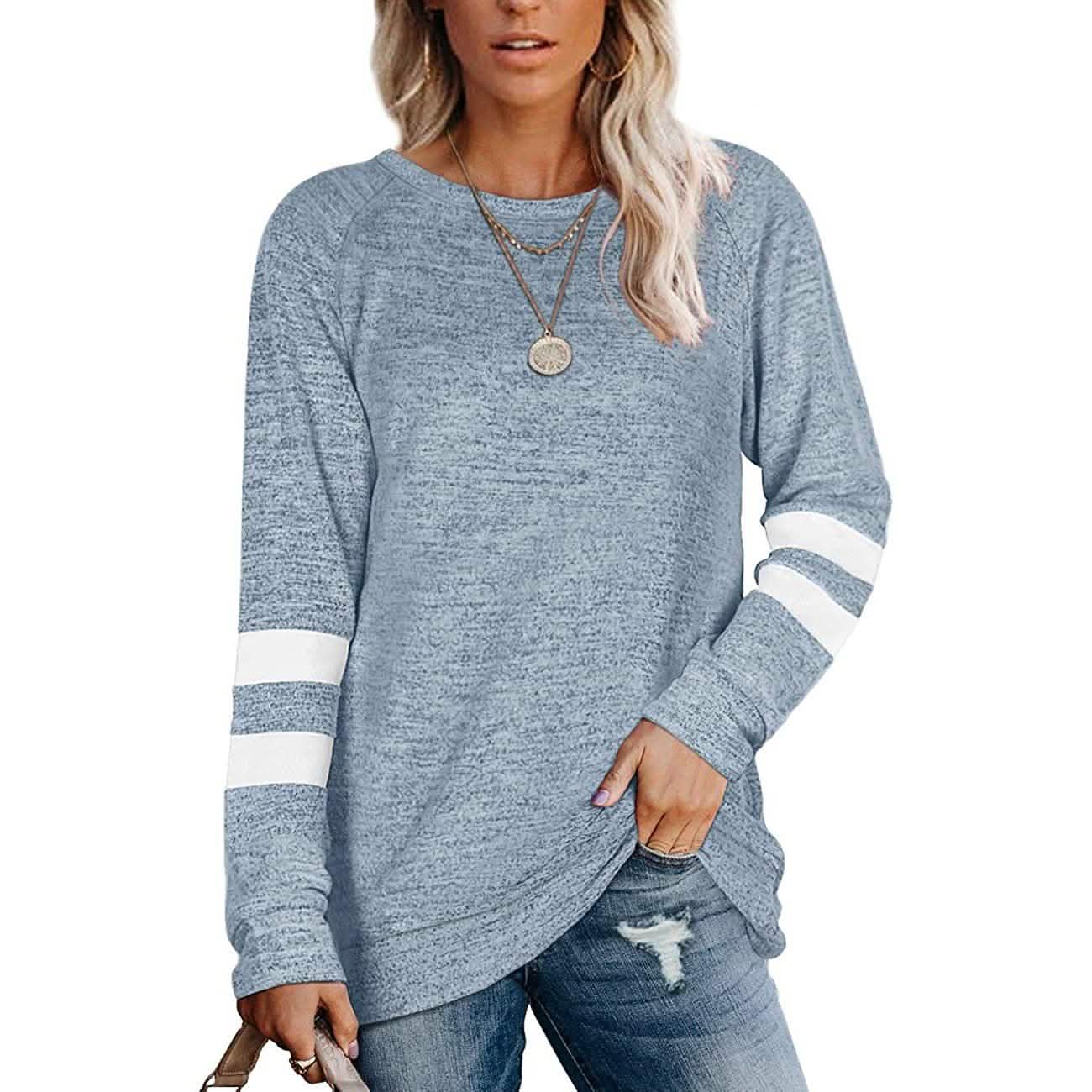 Women's Crewneck Sweatshirts Long Sleeve Sweaters Tunic Tops DailySale