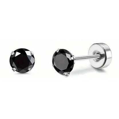 Women's Cubic Zirconia Surgical Stainless Steel Flat Back Earrings DailySale