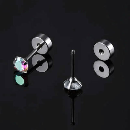 Women's Cubic Zirconia Surgical Stainless Steel Flat Back Earrings DailySale