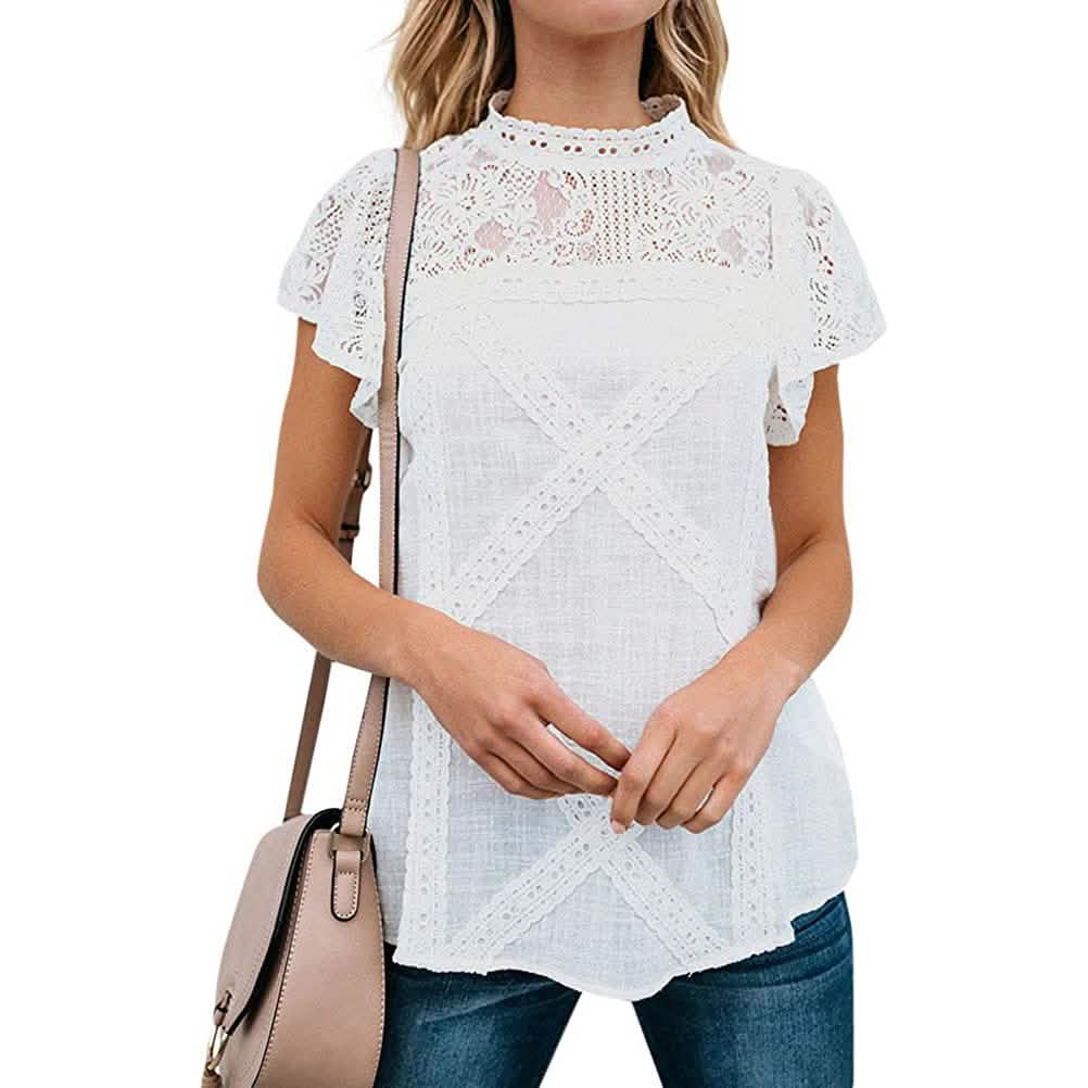 Women's Cute Lace Shirt Top T-Shirt DailySale