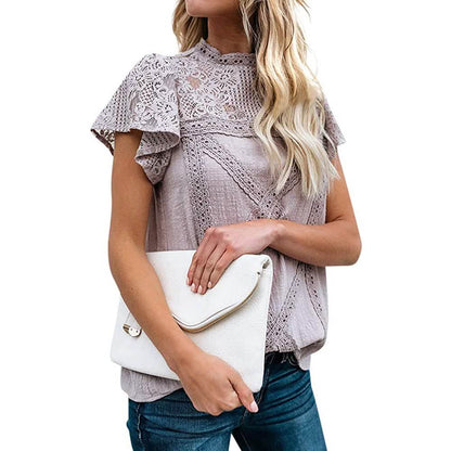 Women's Cute Lace Shirt Top T-Shirt DailySale