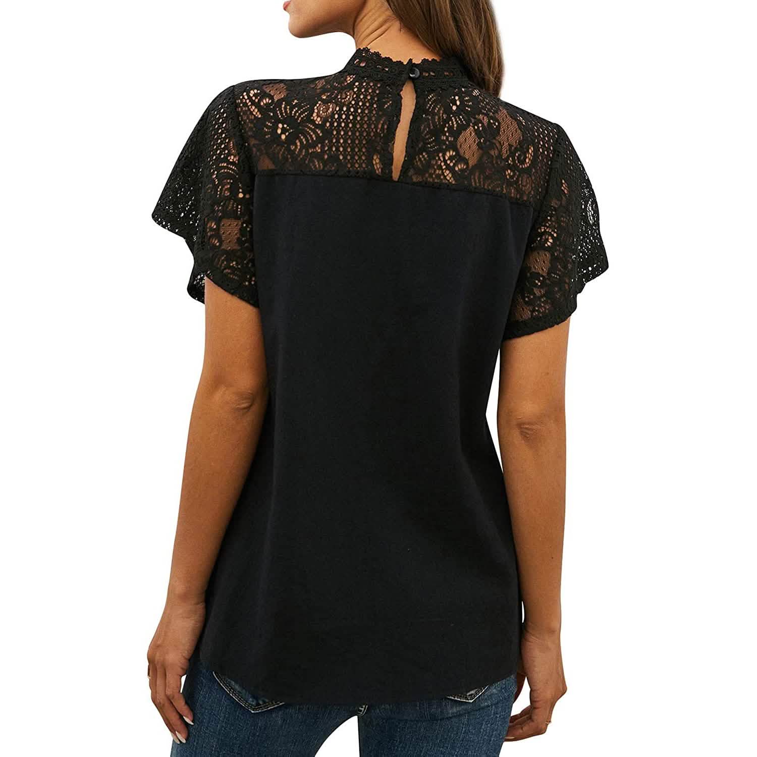 Women's Cute Lace Shirt Top T-Shirt DailySale
