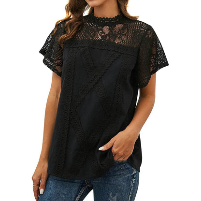 Women's Cute Lace Shirt Top T-Shirt DailySale