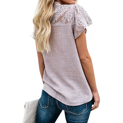 Women's Cute Lace Shirt Top T-Shirt DailySale