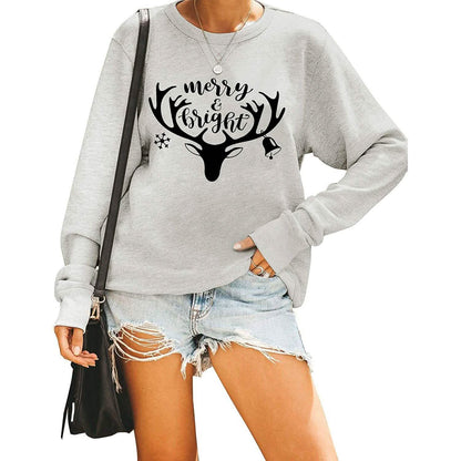 Women's Cute Long Sleeve Top Loose Crewneck Pullover Sweatshirt DailySale