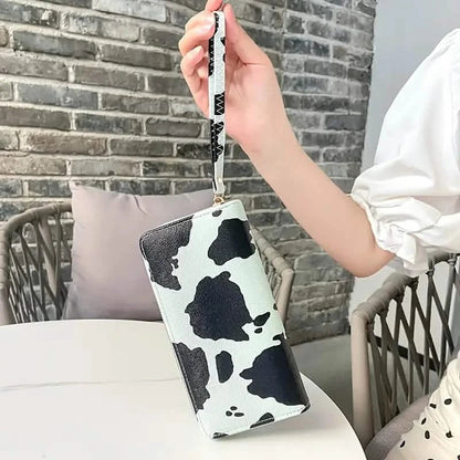 Women's Cute Versatile Faux Leather Cow Print Long Wallet DailySale