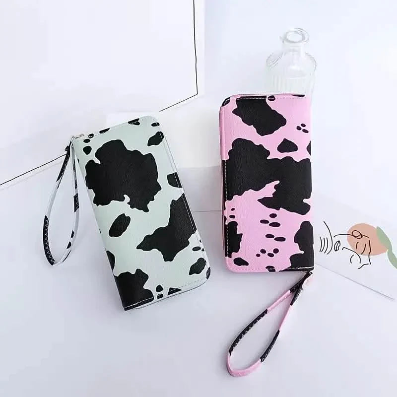 Women's Cute Versatile Faux Leather Cow Print Long Wallet DailySale
