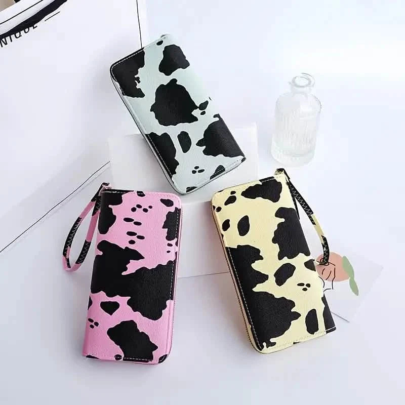 Women's Cute Versatile Faux Leather Cow Print Long Wallet DailySale
