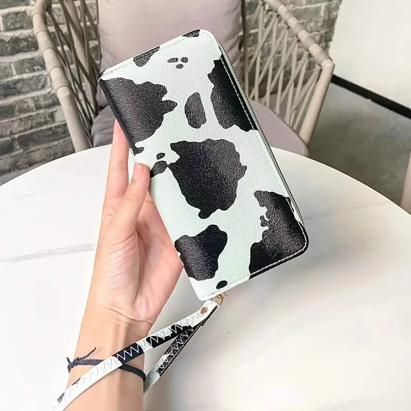 Women's Cute Versatile Faux Leather Cow Print Long Wallet DailySale