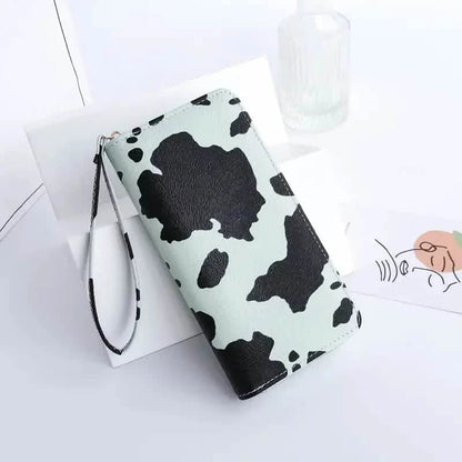 Women's Cute Versatile Faux Leather Cow Print Long Wallet DailySale