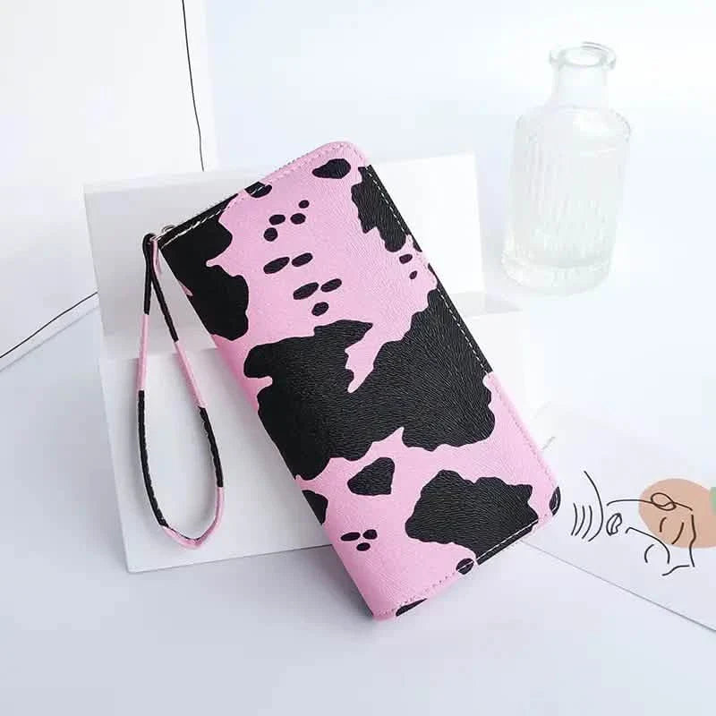 Women's Cute Versatile Faux Leather Cow Print Long Wallet DailySale