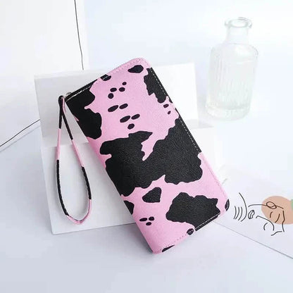 Women's Cute Versatile Faux Leather Cow Print Long Wallet DailySale
