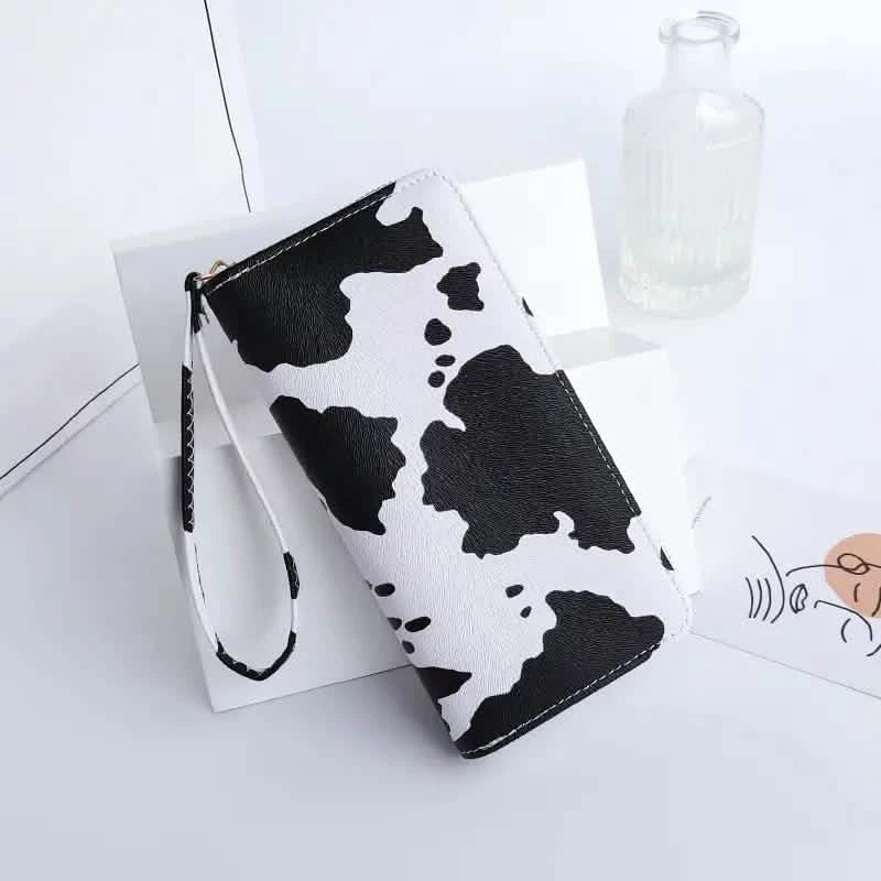 Women's Cute Versatile Faux Leather Cow Print Long Wallet DailySale