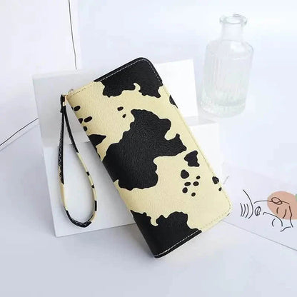 Women's Cute Versatile Faux Leather Cow Print Long Wallet DailySale