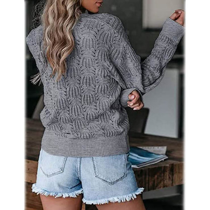 Women's Deep V Neck Long Sleeve Crochet Tops DailySale