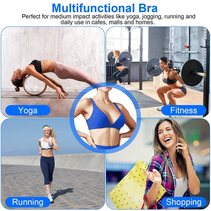 Women's Deep V-Neck U-Shaped Back Sports Bra DailySale