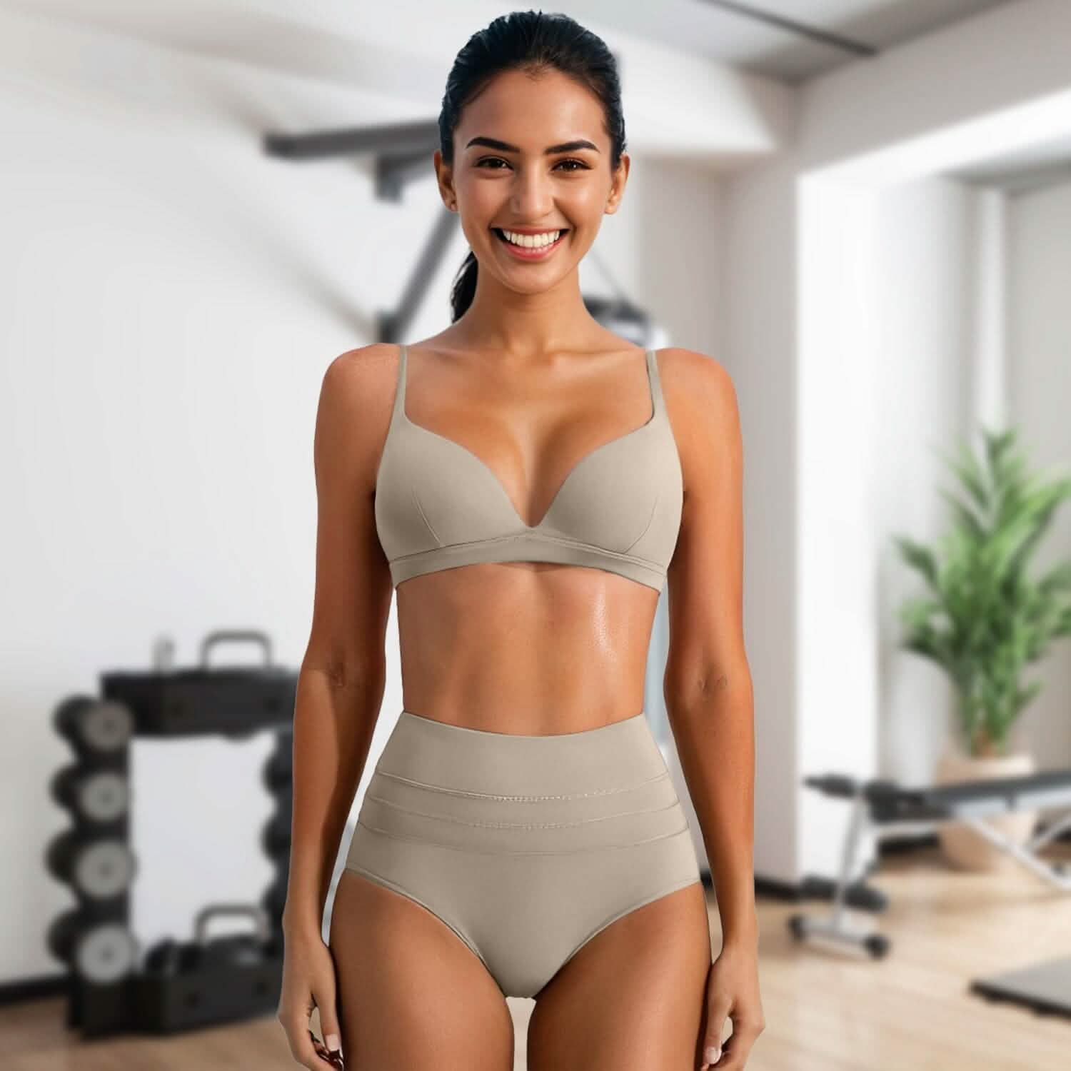 Women's Deep V-Neck U-Shaped Back Sports Bra DailySale