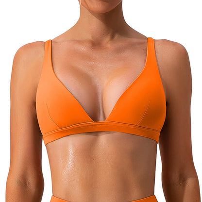 Women's Deep V-Neck U-Shaped Back Sports Bra DailySale