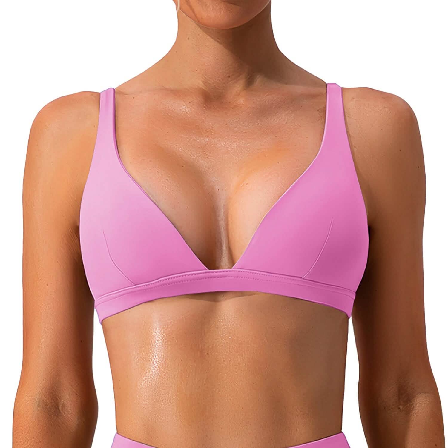 Women's Deep V-Neck U-Shaped Back Sports Bra DailySale