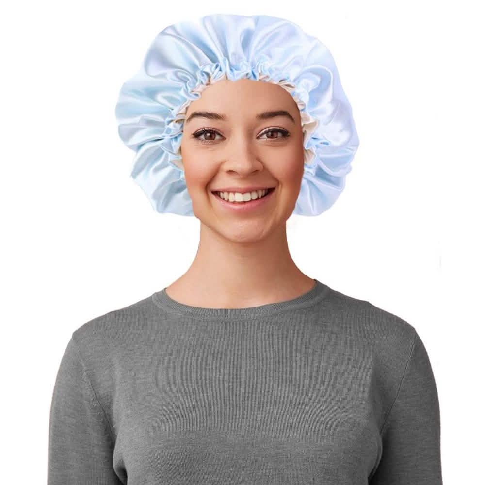 Women's Double Layer Reversible Silky Satin Headscarf Sleeping Bonnet Hat Headband DailySale