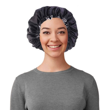 Women's Double Layer Reversible Silky Satin Headscarf Sleeping Bonnet Hat Headband DailySale