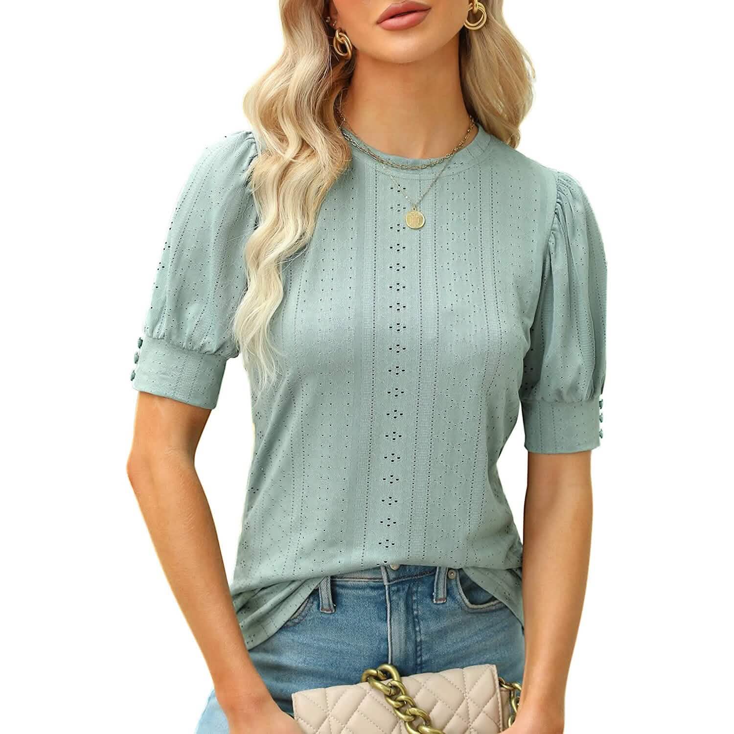 Women's Dressy Casual Puff Sleeve Tops DailySale