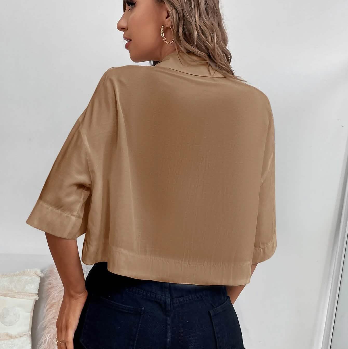 Women's Drop Shoulder Patch Pocket Shirt DailySale