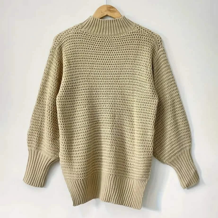 Women's Elegant Long Sleeve High-Low Hem Mock Neck Sweater DailySale