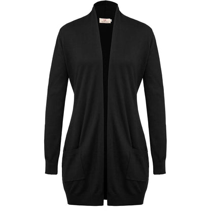 Women's Essential Solid Open Front Long Knited Cardigan Sweater DailySale
