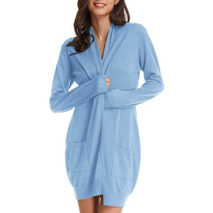 Women's Essential Solid Open Front Long Knited Cardigan Sweater DailySale