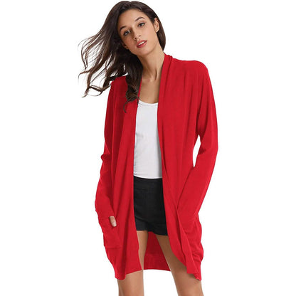 Women's Essential Solid Open Front Long Knited Cardigan Sweater DailySale