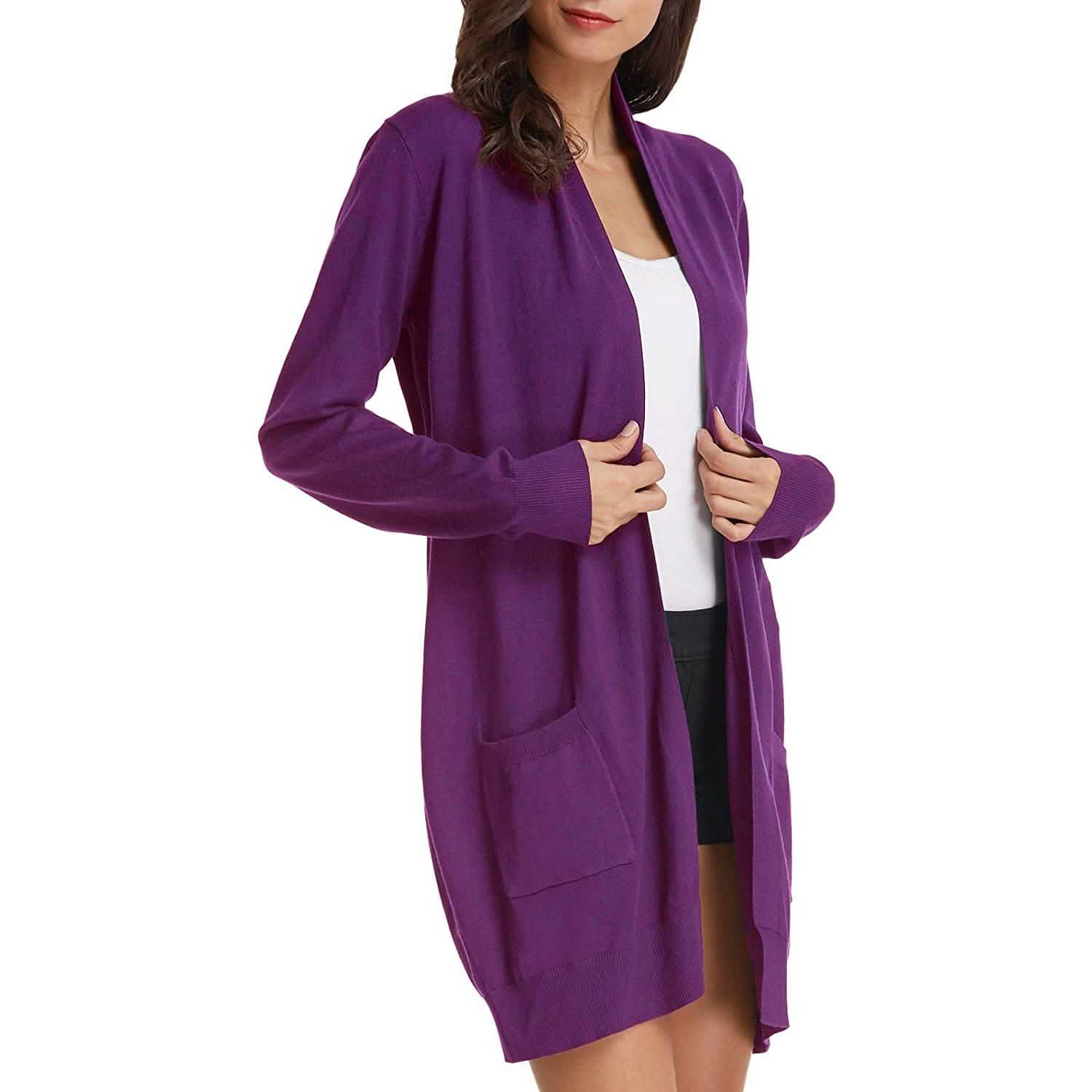 Women's Essential Solid Open Front Long Knited Cardigan Sweater DailySale