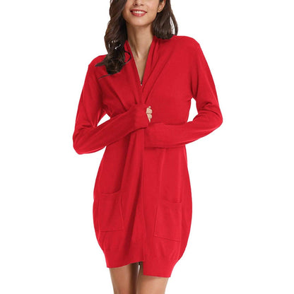 Women's Essential Solid Open Front Long Knited Cardigan Sweater DailySale