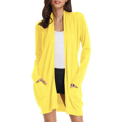 Women's Essential Solid Open Front Long Knited Cardigan Sweater DailySale