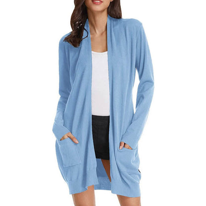 Women's Essential Solid Open Front Long Knited Cardigan Sweater DailySale