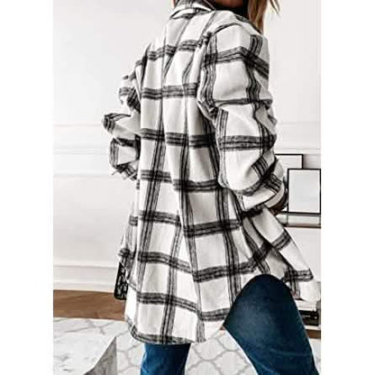 Women's Fall Clothes Plaid  Jacket Long Sleeve DailySale