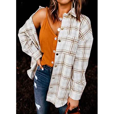 Women's Fall Clothes Plaid  Jacket Long Sleeve DailySale