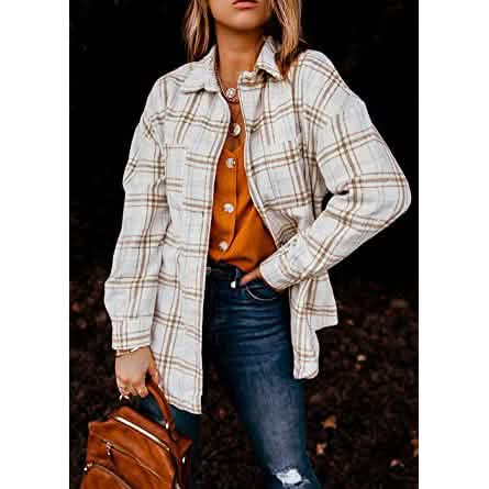 Women's Fall Clothes Plaid  Jacket Long Sleeve DailySale