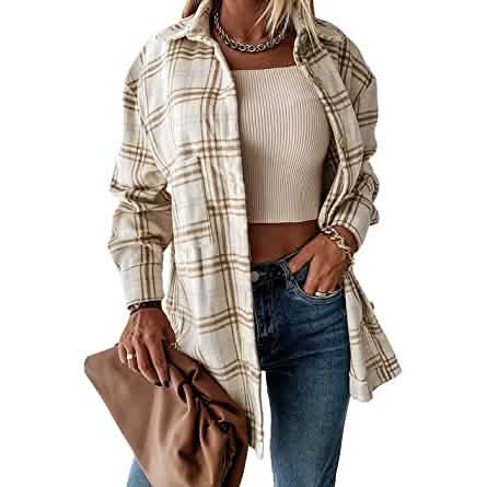 Women's Fall Clothes Plaid  Jacket Long Sleeve DailySale