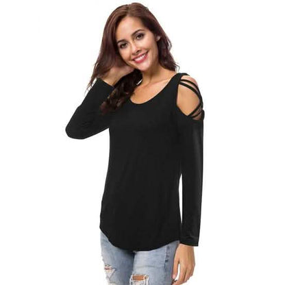 Womens Fashion Casual Loose Tunic Long Sleeved Shoulder Shirt DailySale