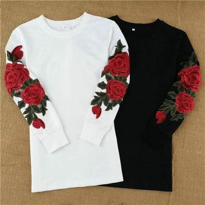 Women's Fashion Embroidery Long Sleeve Sweater Dress DailySale