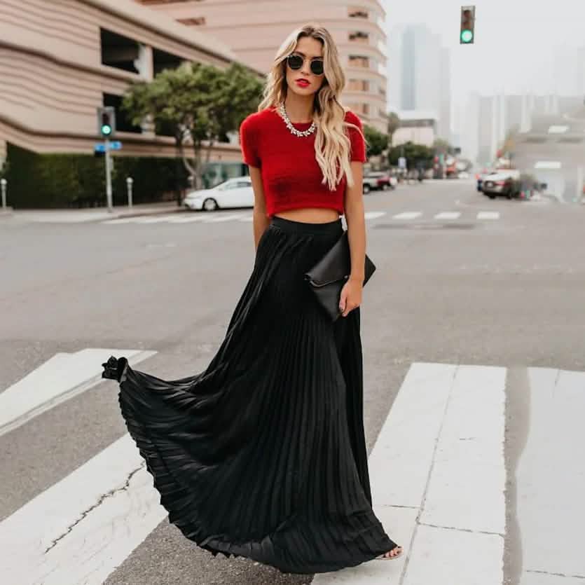Women's Fashion Long Summer Swing Pleated Skirt DailySale