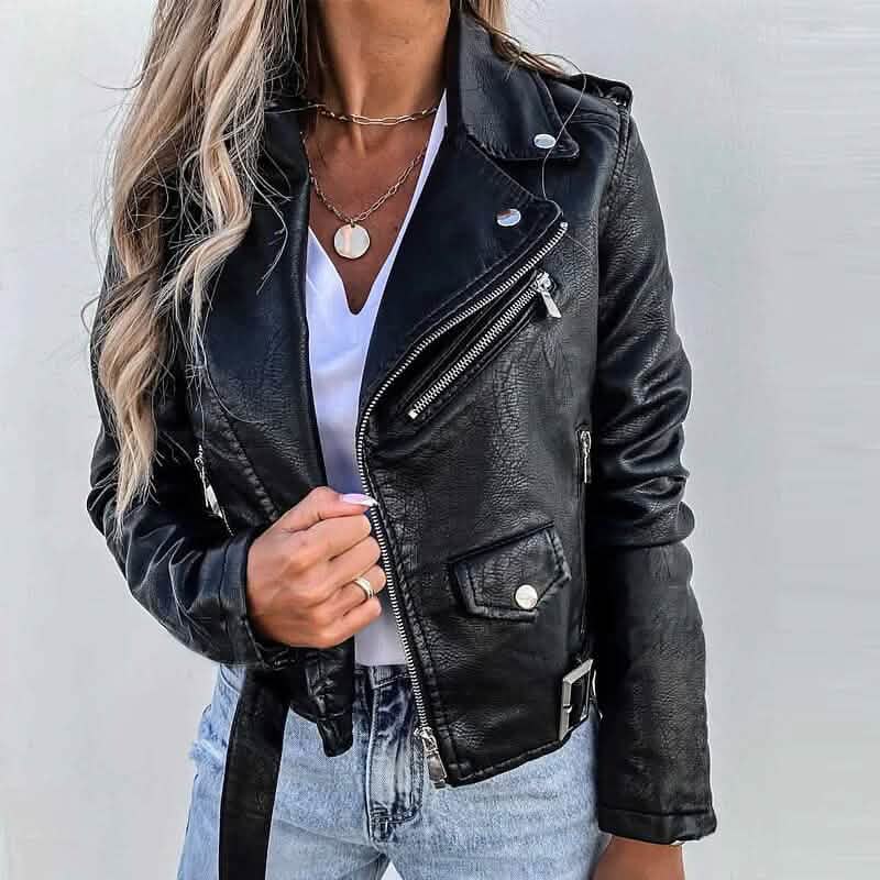 Women's Faux Modern Street Style Leather Jacket DailySale