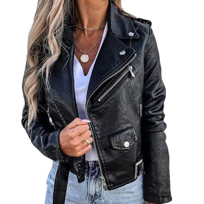 Women's Faux Modern Street Style Leather Jacket DailySale
