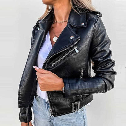 Women's Faux Modern Street Style Leather Jacket DailySale