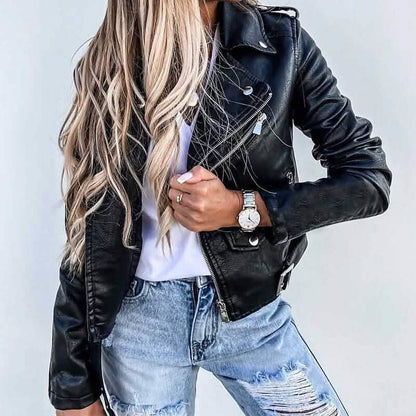Women's Faux Modern Street Style Leather Jacket DailySale